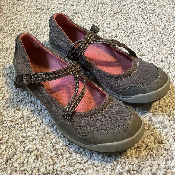 Chacos Womens Mary Jane Walking Flats Size 9 Chocolate Chip Brown Cross Strap - Picture 1 of 12
